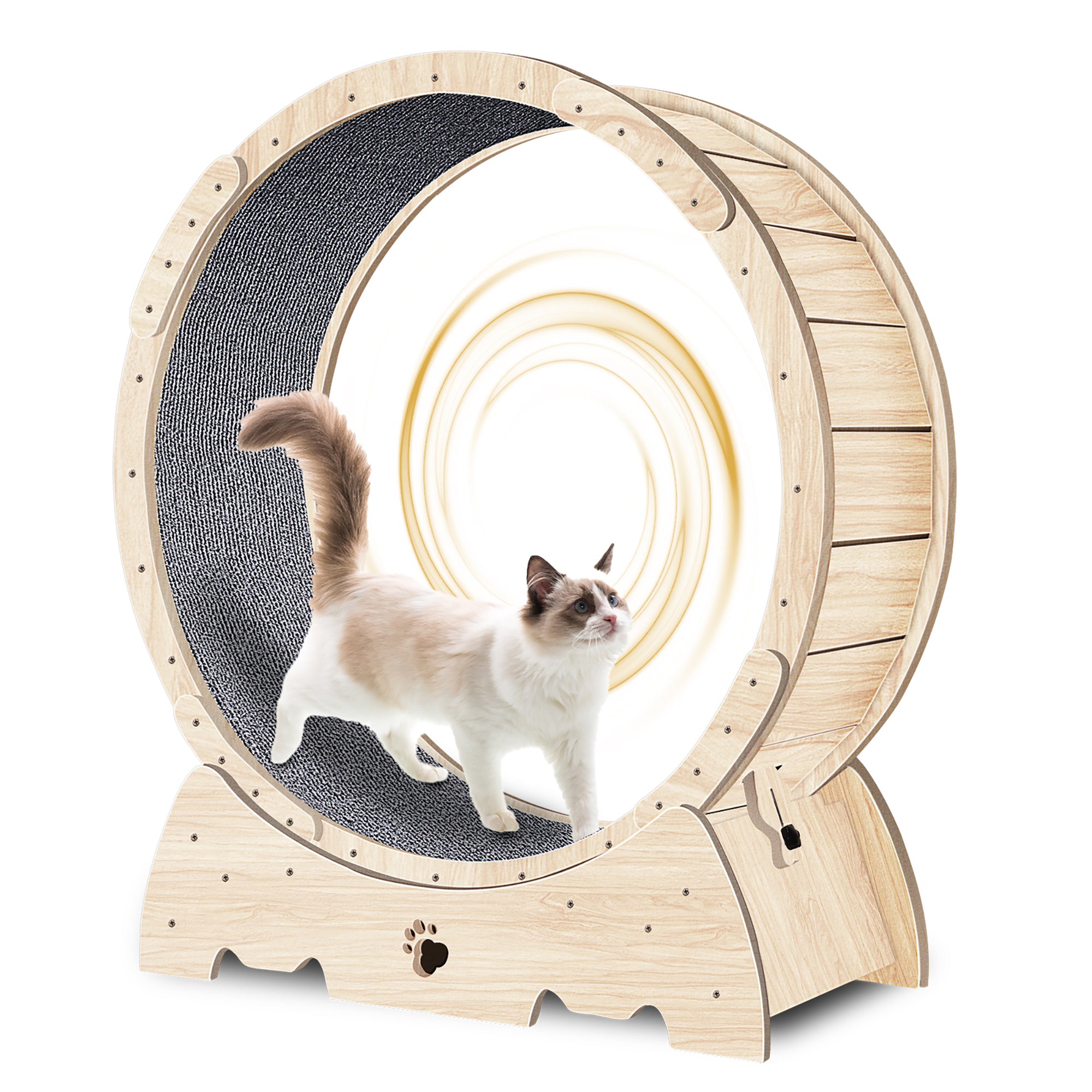 Cat Exercise Wheel 37" Natural Wood
