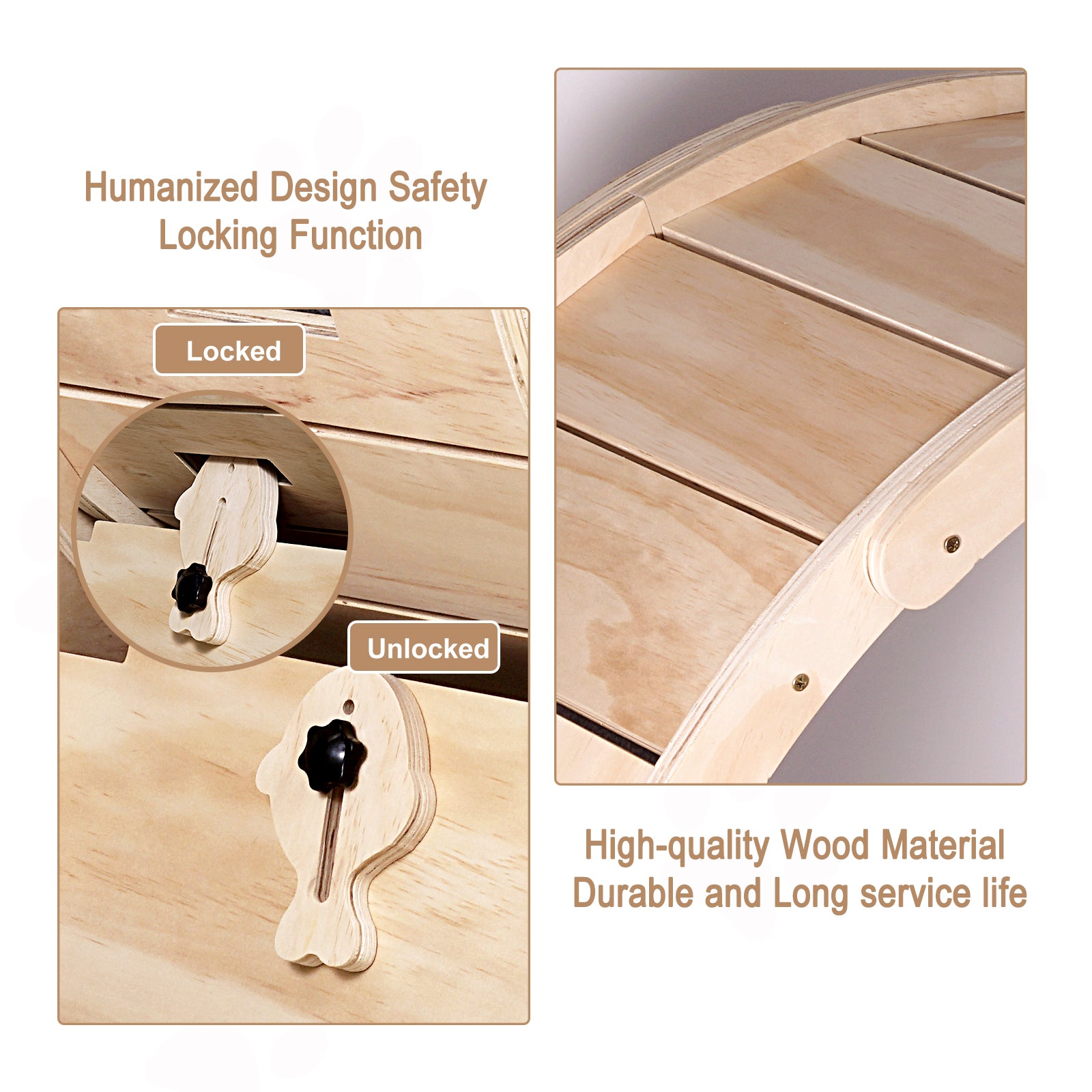 Cat Exercise Wheel 37" Natural Wood