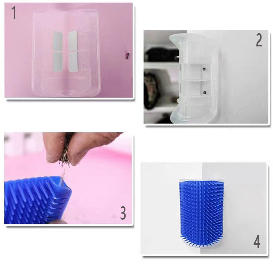 Four-Color Wall Corner Brush Cat Massager