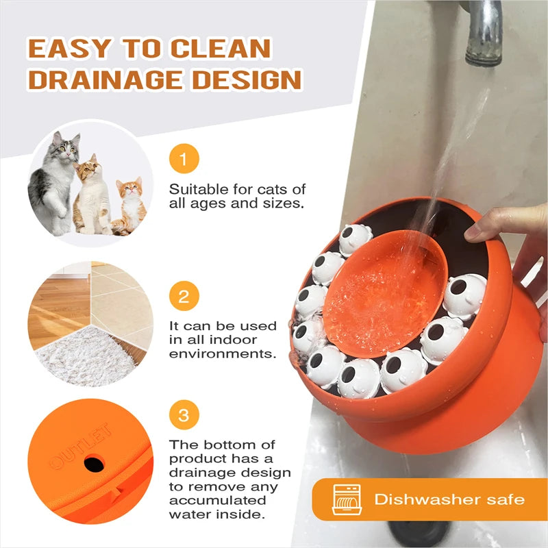 Cat Bowl Puzzle Slow Feeder with Slanted Design