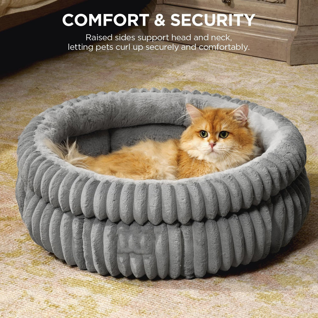 High-Quality Rabbit Fur Round Pet Bed