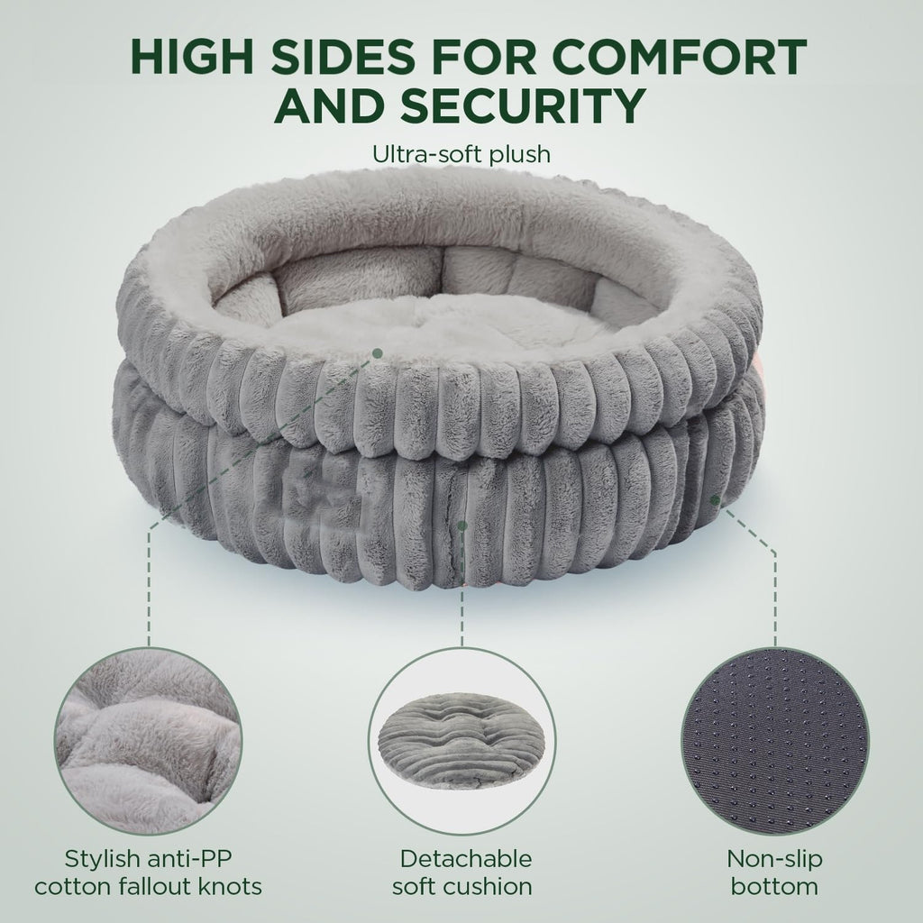 High-Quality Rabbit Fur Round Pet Bed