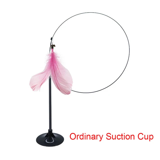 Cat Toy Teasing Stick with Feathers & Bell