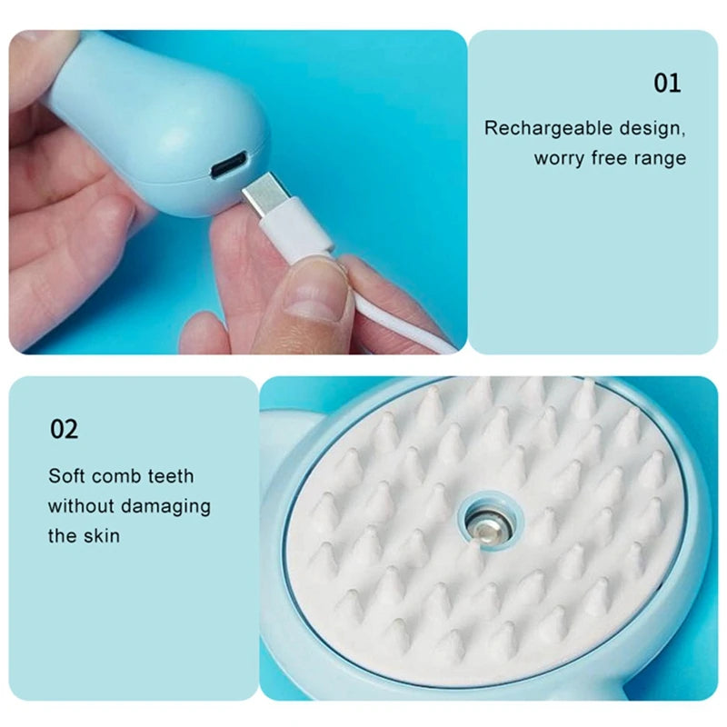 Electric Spray Cat Grooming Brush