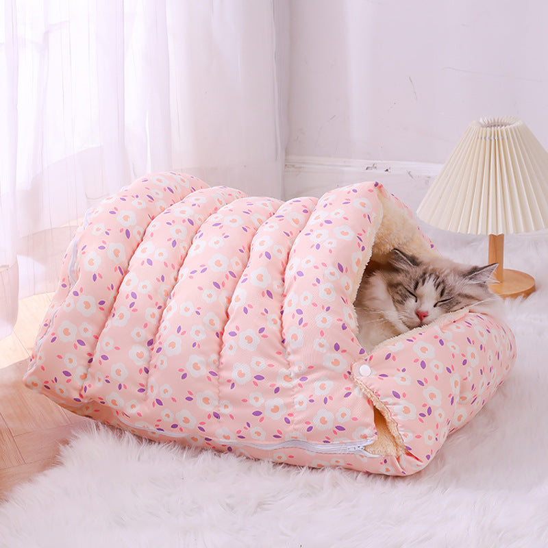 Warm Cat Bed with Detachable Sleeping Bag