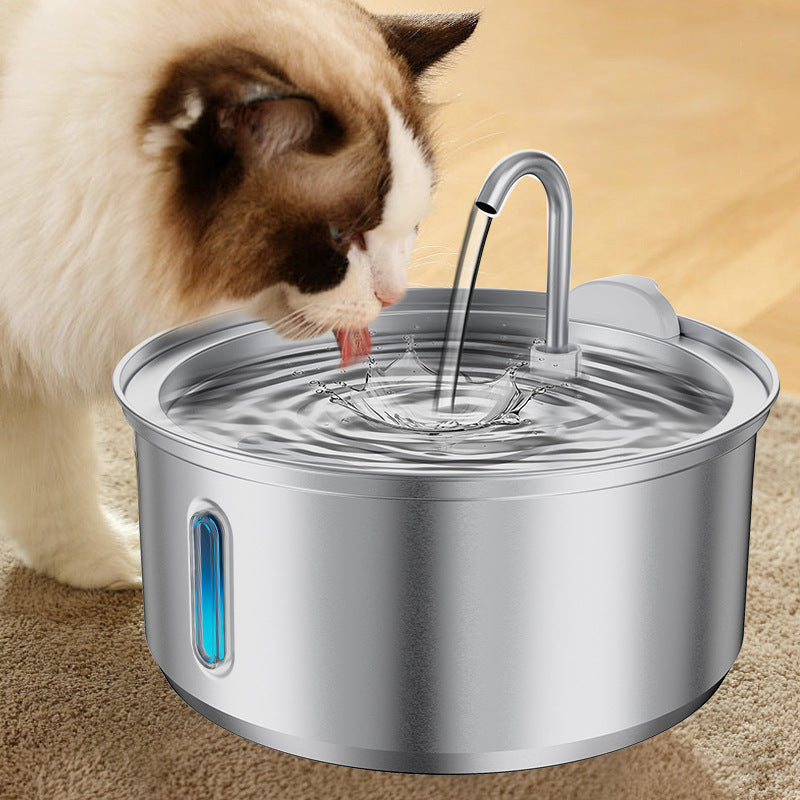 4L Stainless Steel Pet Water Dispenser with LED