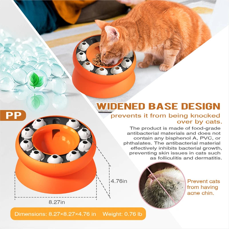 Cat Bowl Puzzle Slow Feeder with Slanted Design